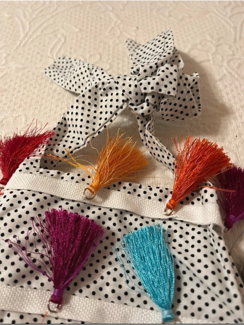 Polka Dot Tassel Baby Romper - Picture 4 of 6